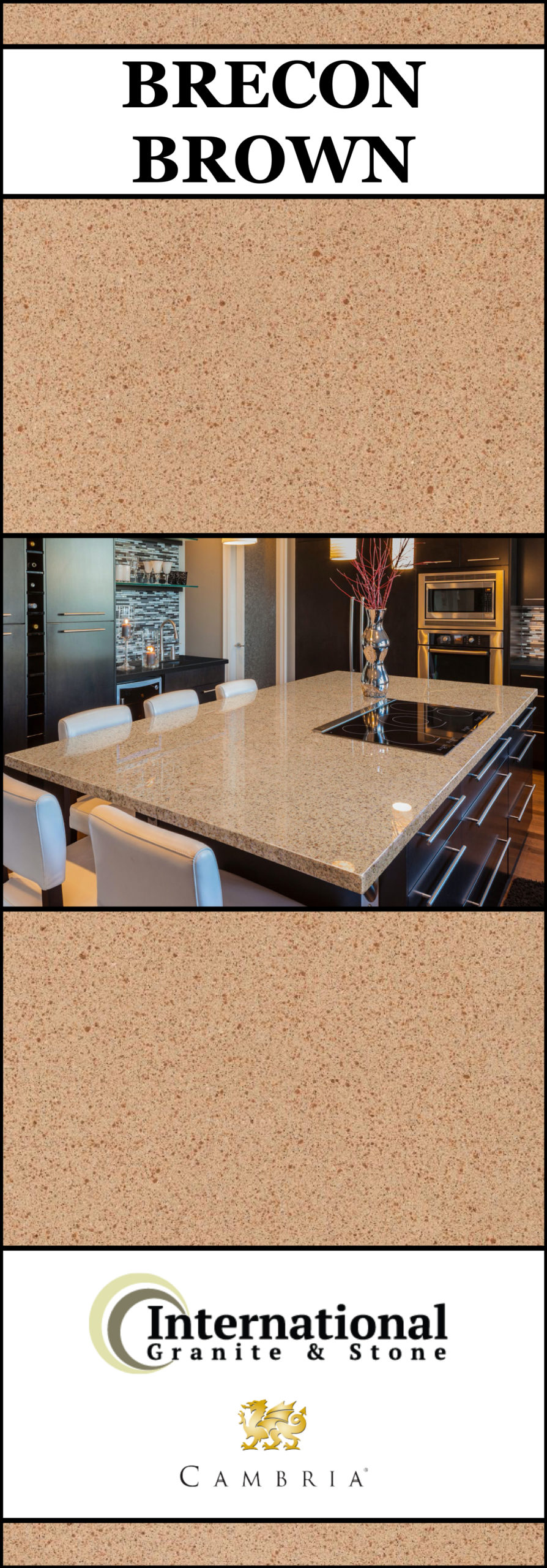 Brecon Brown Cambria Quartz Full Slab Pin