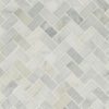 Arabescato Carrara Herringbone Pattern Honed In A Mesh