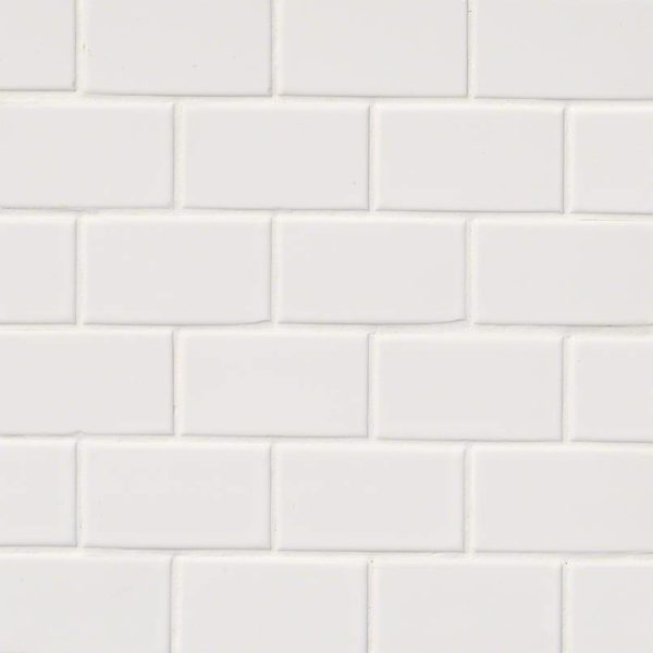 Domino White Glossy Subway Tile 2×4