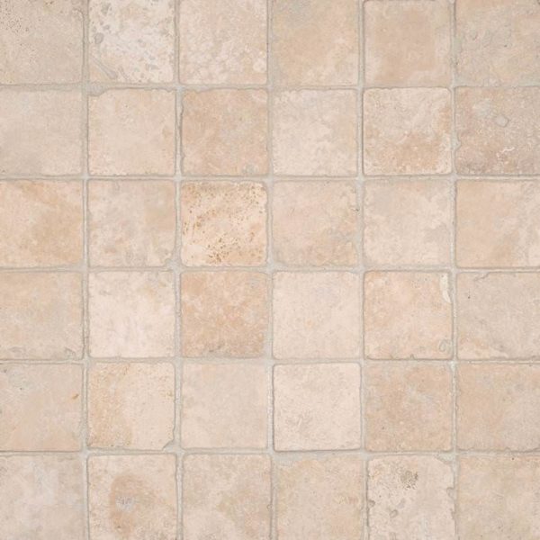 Durango Cream 2×2 Tumbled In 12×12 Mesh