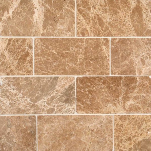 Emperador Light Marble Subway Tile Polished 3×6