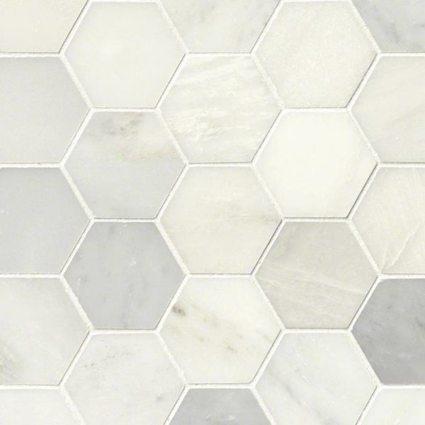 Greecian White 3inch Hexagon Polished