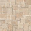 Ivory Travertine Mini Versailles Pattern Tumbled In 12×12 Mesh