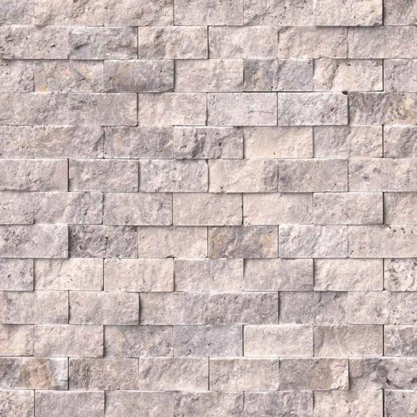 Silver Travertine 1×2 Split Face