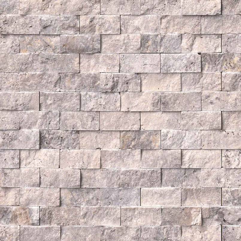 Silver Travertine 1×2 Split Face