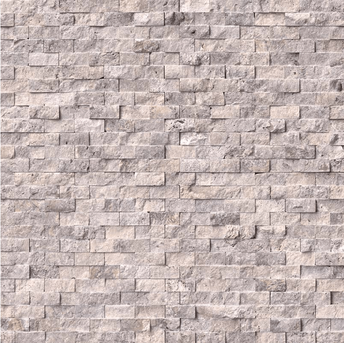 Silver Travertine 1×2 Split Face