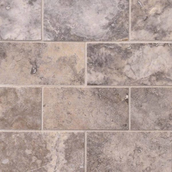 Silver Travertine Subway Tile Honed 3×6