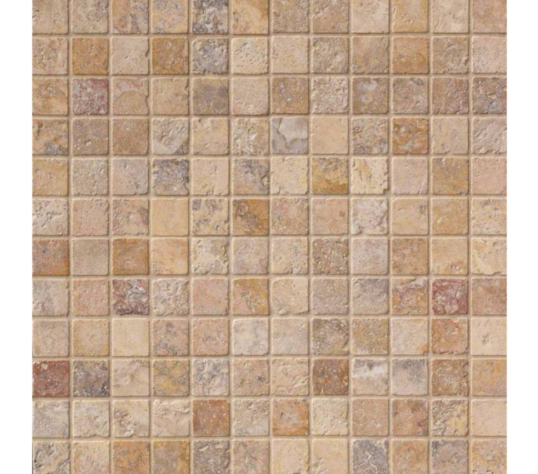 Tuscany Scabas 2×2 Tumbled In 12×12 Mesh