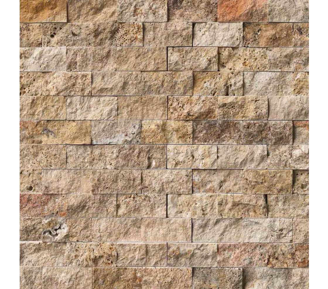 Tuscany Scabas 2×4 Split Face In 12×12 Mesh