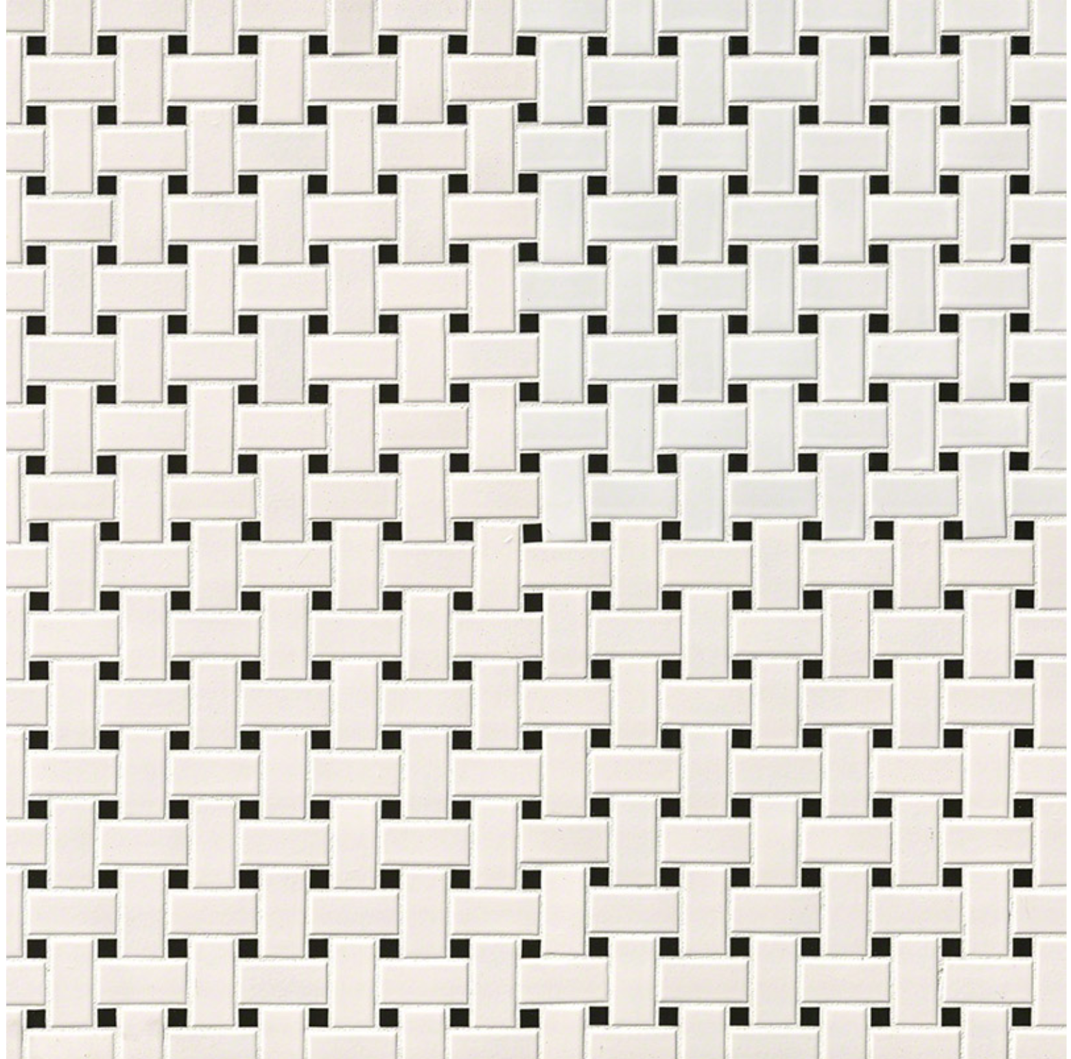 White And Black Matte Basket Weave Mosaic