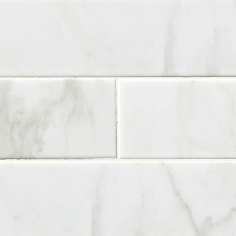 White Carrara Subway Tile 4×16