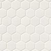 White Glossy 2x2 Hexagon Mosaic