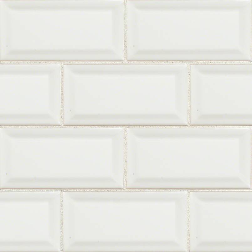 White Subway Tile Beveled 3×6
