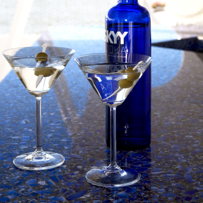 Cobalt Sky With Patina Vetrazzo