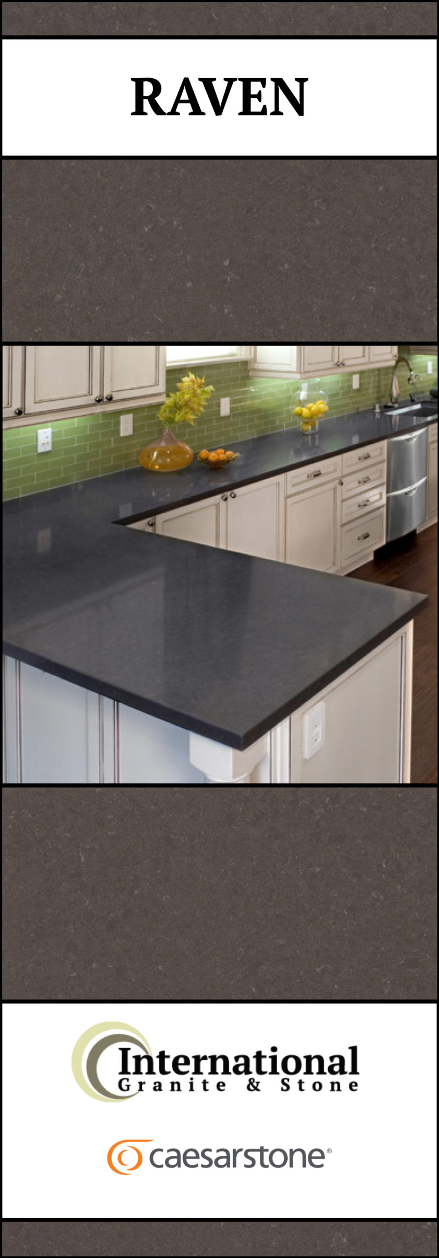 Raven Caesarstone Quartz Full Slab Pinterest