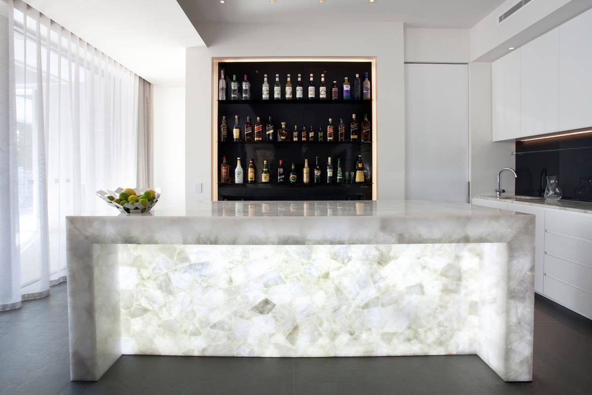 Caesarstone Puro Quartz Countertops Backlit