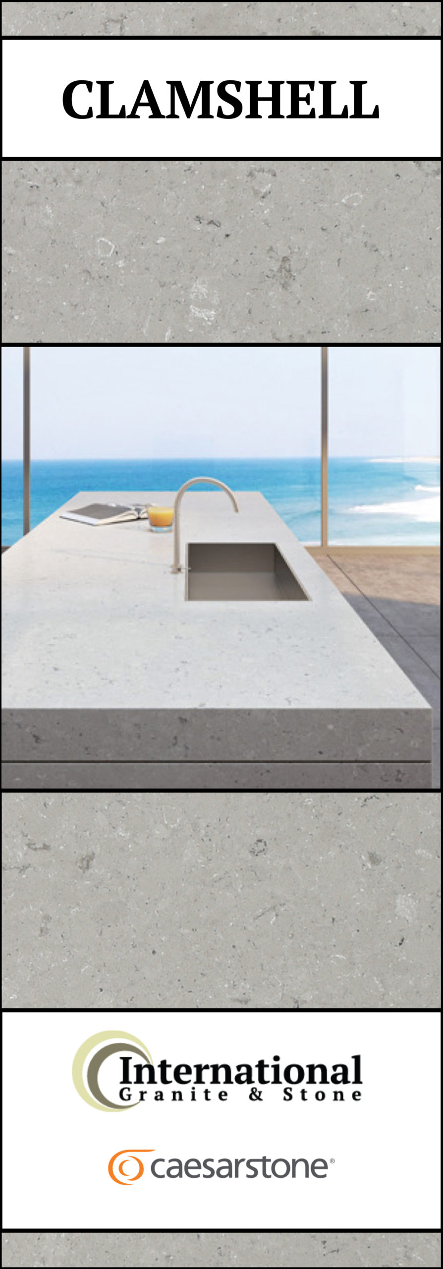 Clamshell Caesarstone Quartz Full Slab Pinterest
