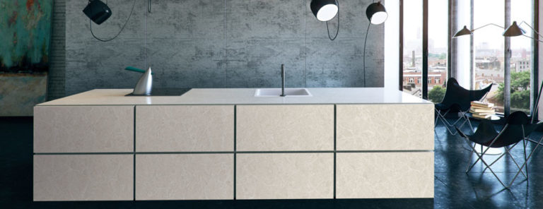 Cosmpolitan White Caesarstone Quartz Kitchen