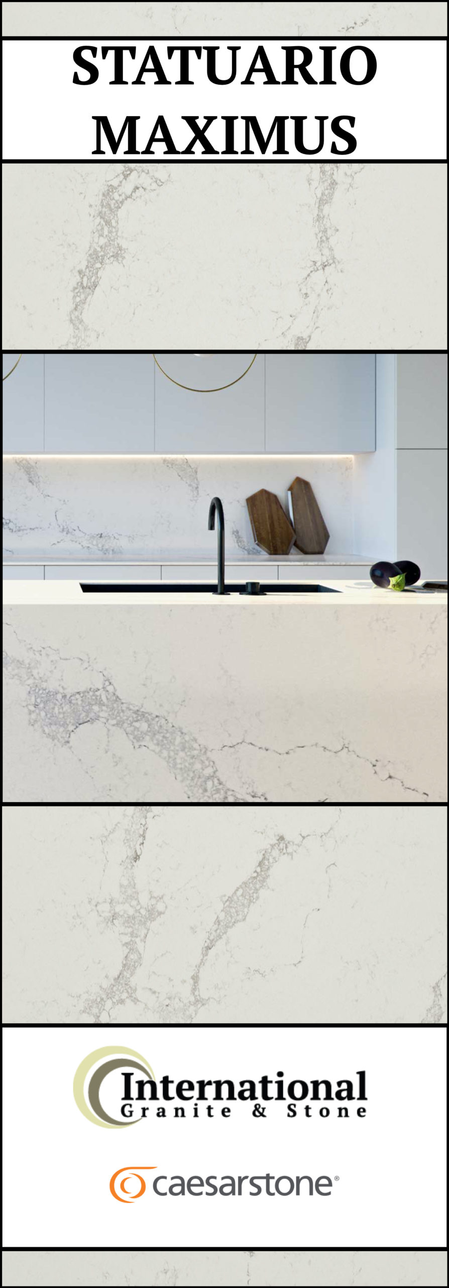 Statuario Maximus Caesarstone Quartz Full Slab Pinterest