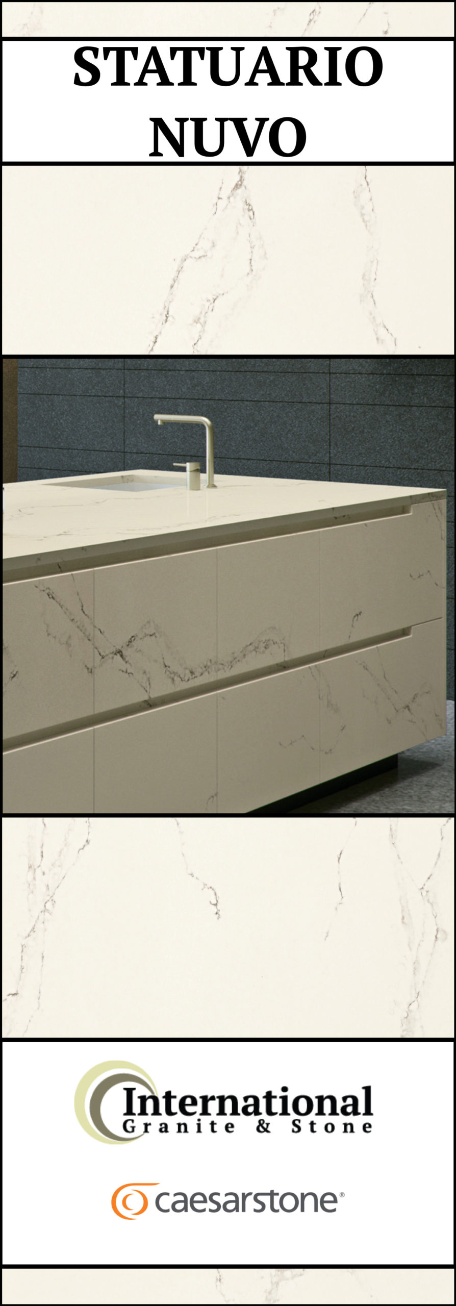 Statuario Nuvo Caesarstone Quartz Full Slab Pinterest