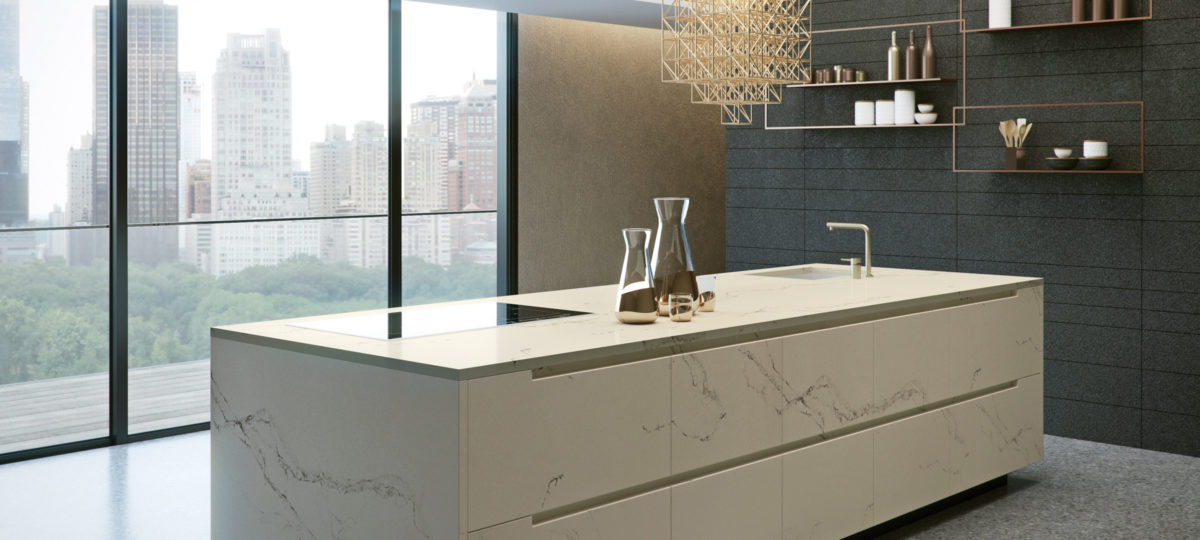 Statuario Nuvo Caesarstone Quartz Kitchen Island