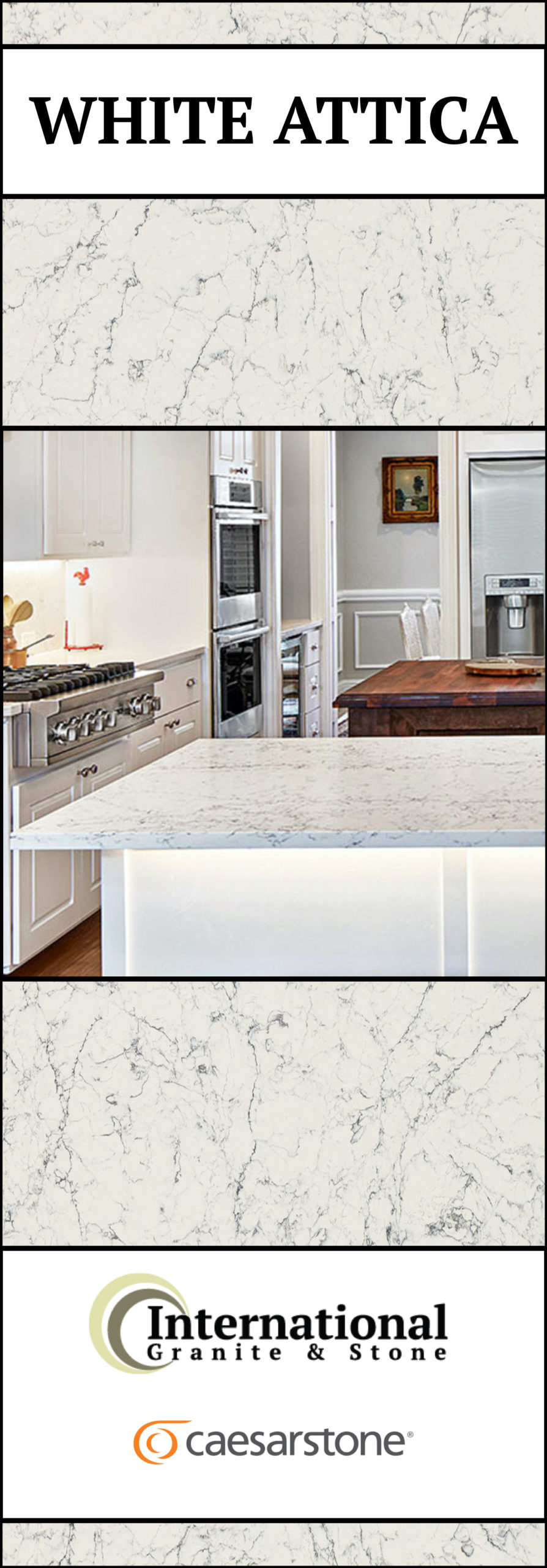 White Attica Caesarstone Quartz Full Slab Pinterest