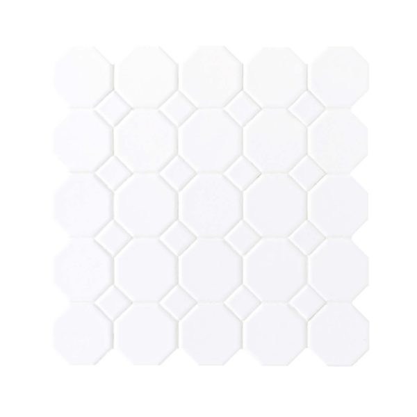 Daltile Octagon & Dot 6501 Matte White White Dot