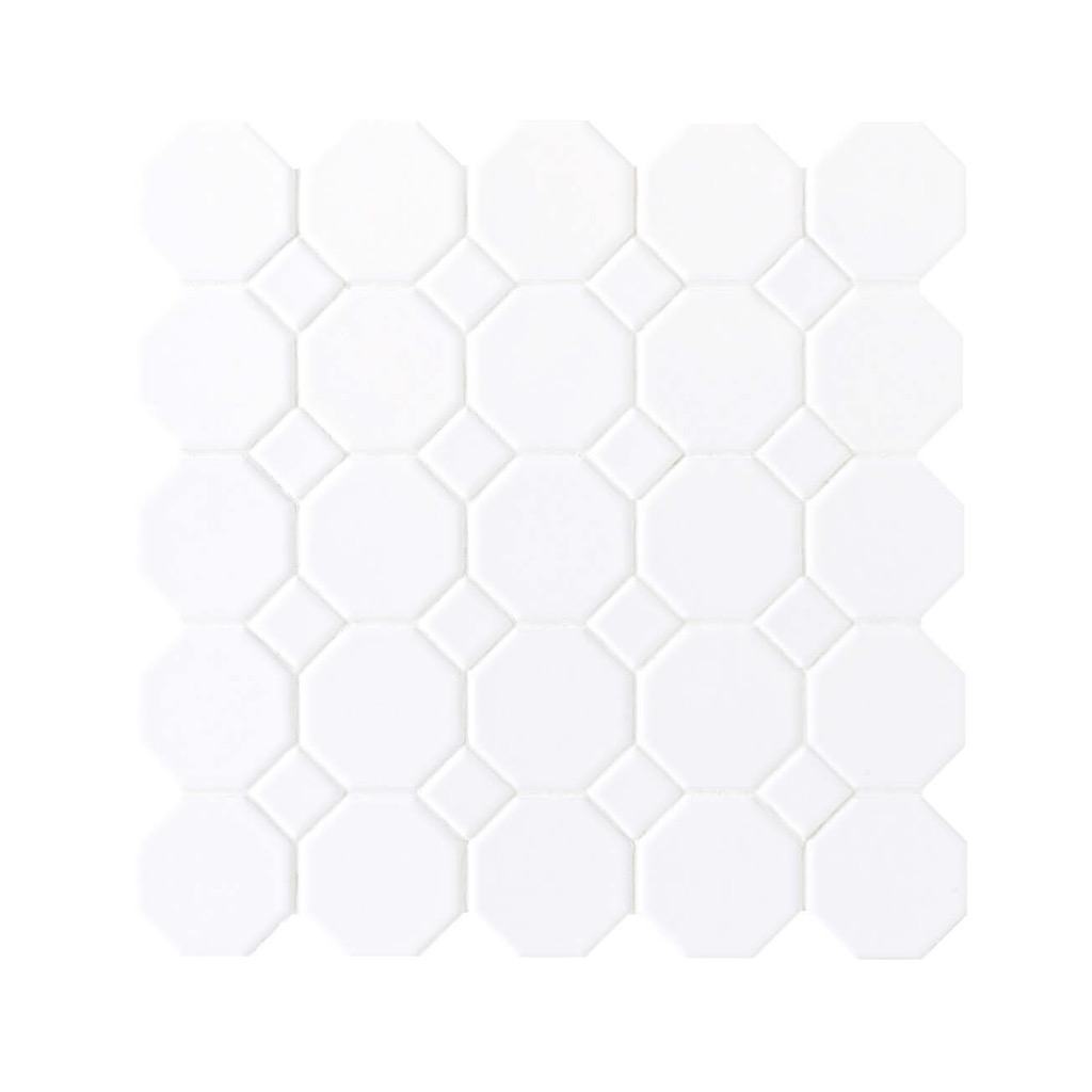 Daltile Octagon & Dot 6501 Matte White White Dot