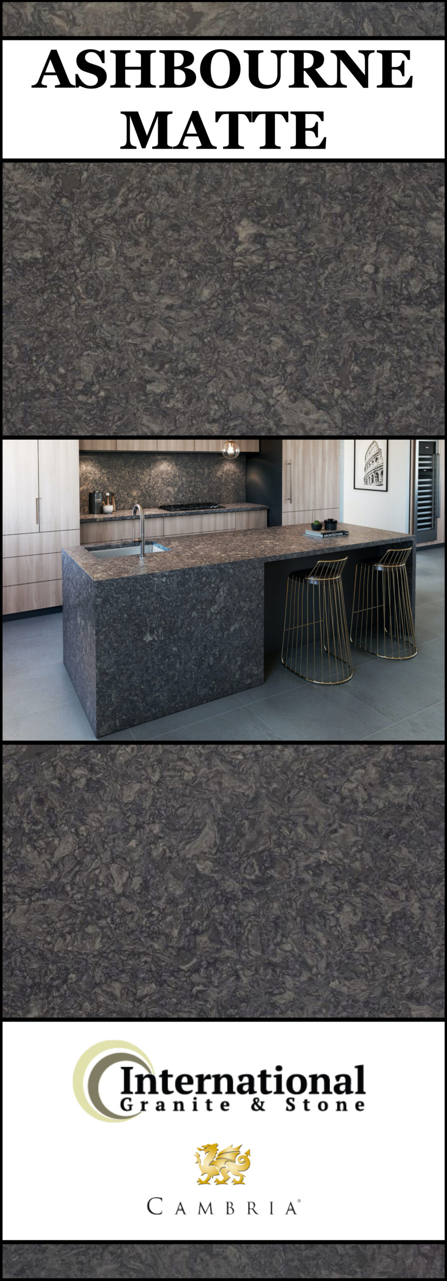 Ashbourne Matte Cambria Quartz Full Slab Pin