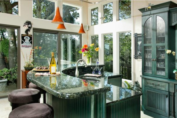 Peacock Green Granite Kitchen