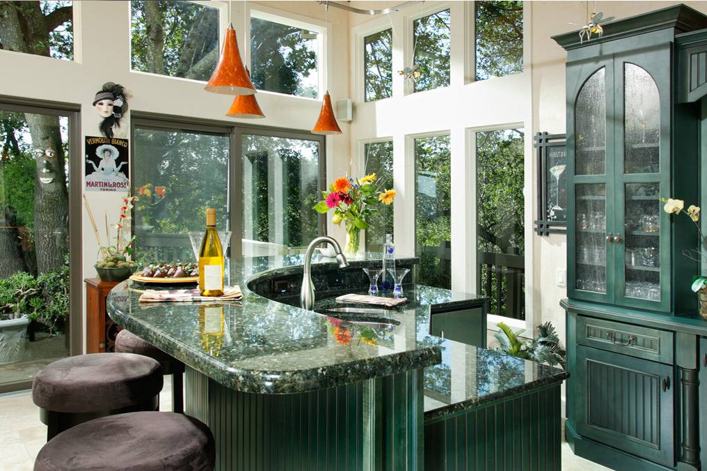 Peacock Green Granite Kitchen