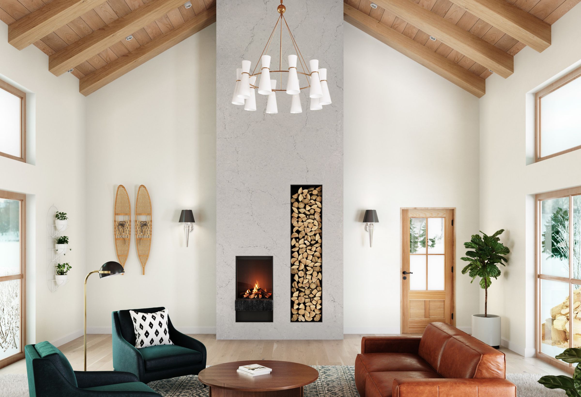 St. Giles Cambria Quartz Fireplace Wall