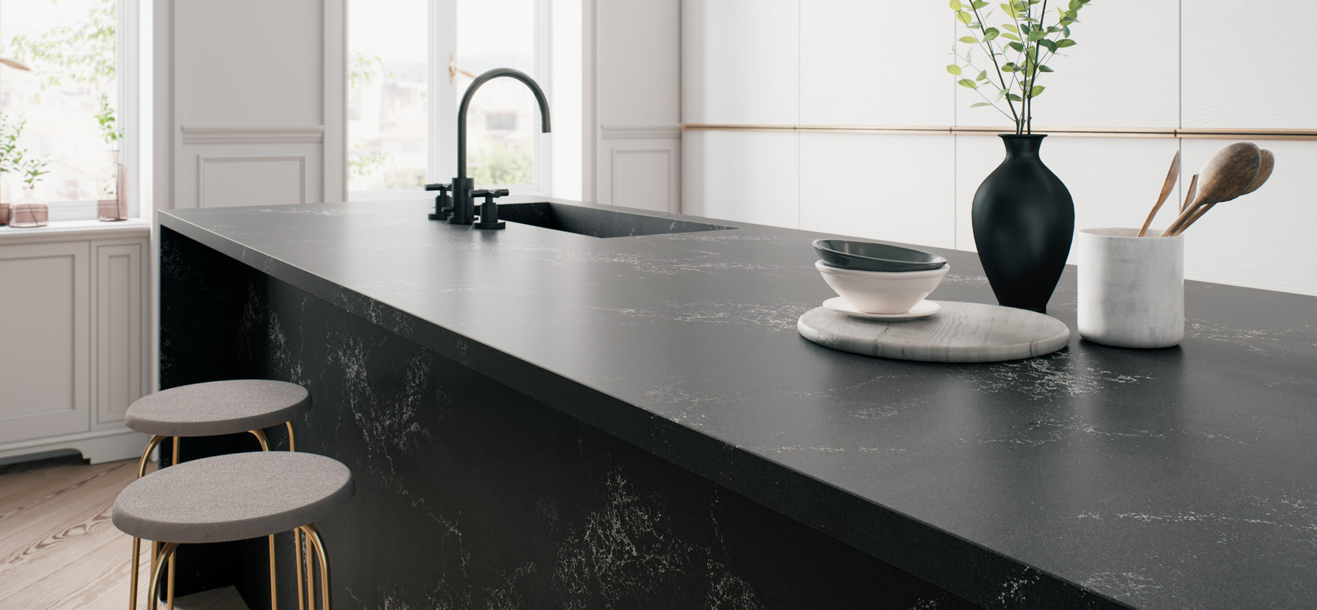 CAESARSTONE EMPIRA BLACK QUARTZ
