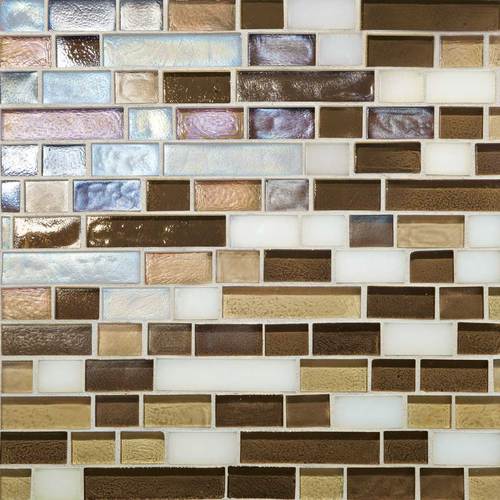 DALTILE GLASS HORIZONS MEDITERRANEAN BLEND RANDOM LINEAR MOSAIC