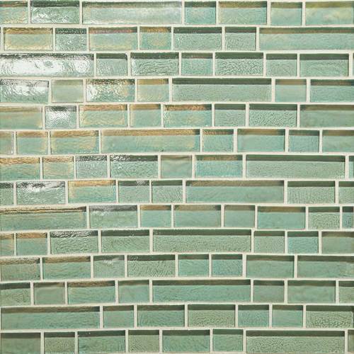 DALTILE GLASS HORIZONS SEA GLASS RANDOM LINEAR MOSAIC