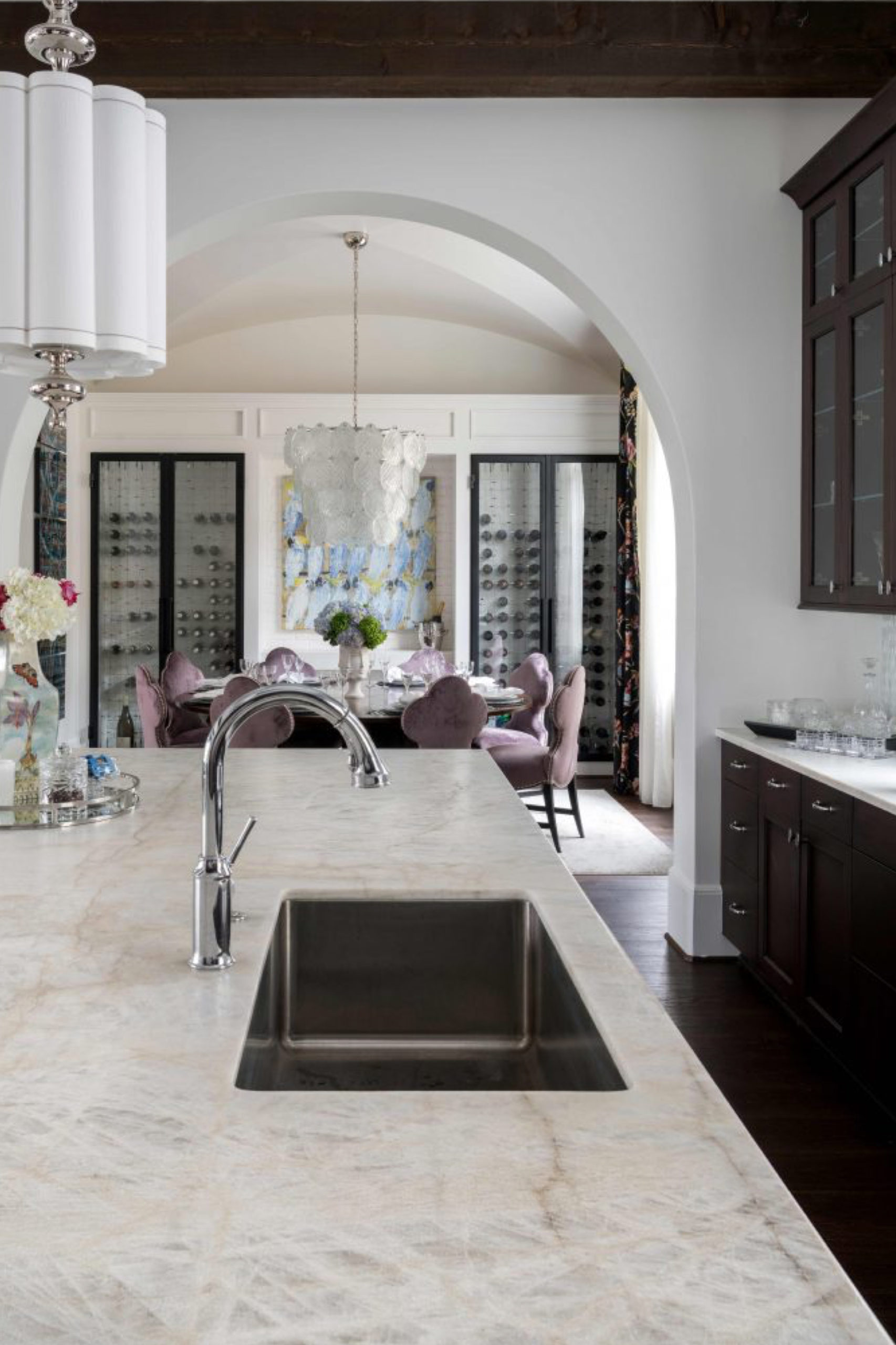 Bianco Leathered Quartzite Dream Kitchen