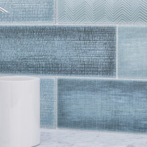 Oxford Blue Collage Anthology Tile