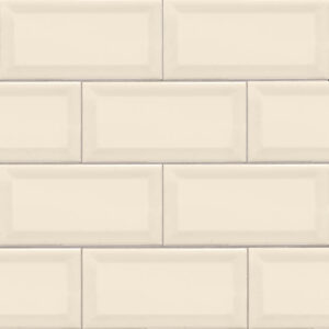 Almond Glossy Subway Tile Beveled 3x6