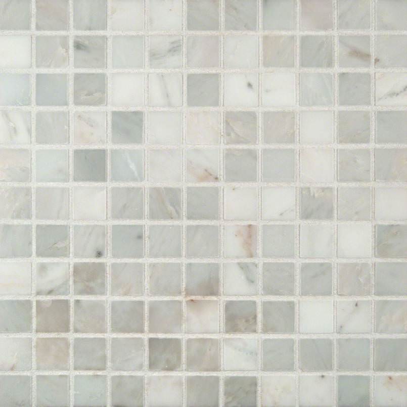 Arabescato Carrara 1x1 Honed In 12x12 Mesh