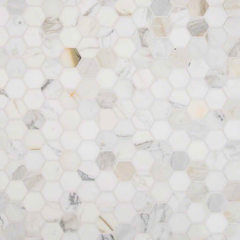 Calacata Gold 2inch Hexagon Polished