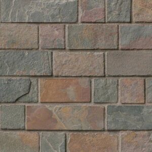 California Gold Tumbled Brick Pattern In 12x12 Mesh