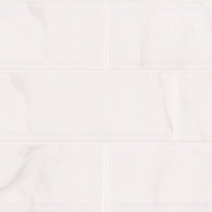 Classique White Carrara Glossy 4x16 Beveled
