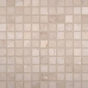 Crema Marfil 1x1 Tumbled In 12x12 Mesh