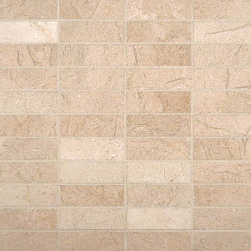 Crema Marfil 1x3 Polished In 12x12 Mesh