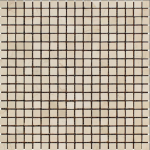 Crema Marfil 5/8 x 5/8 Polished In 12x12 Mesh