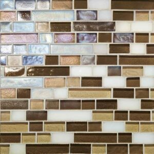 Daltile Glass Horizons Mediterranean Blend Random Linear Mosaic