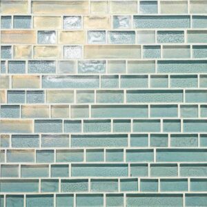 Daltile Glass Horizons Sky Blue Random Linear Mosaic