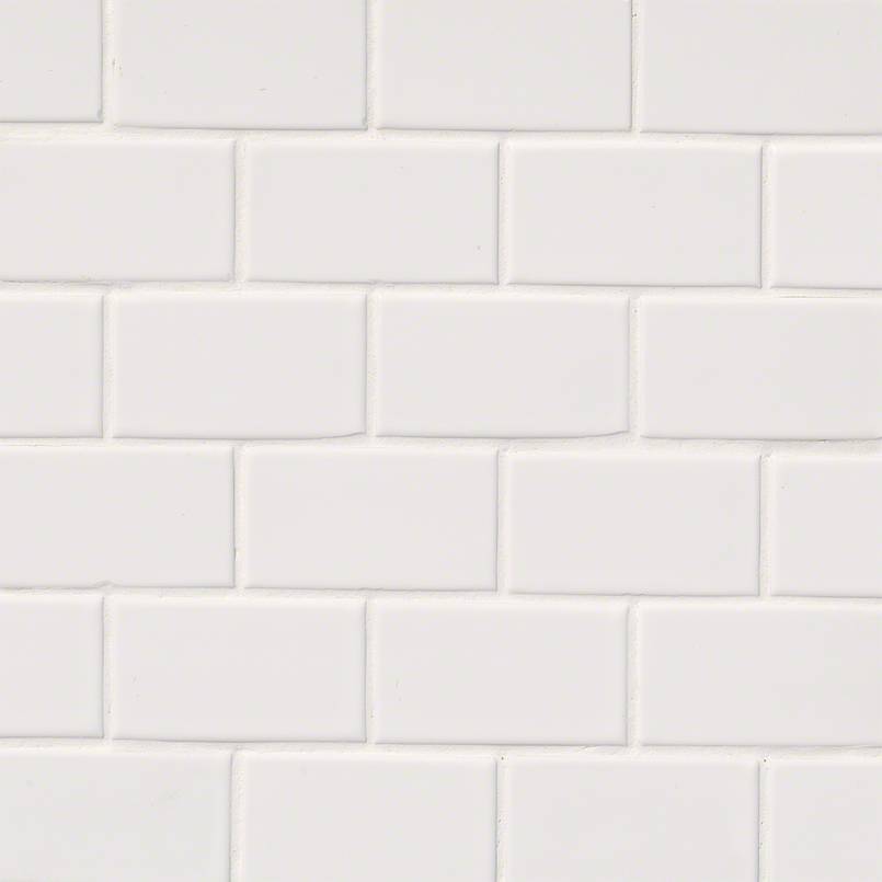Domino White Glossy Subway Tile 2x4