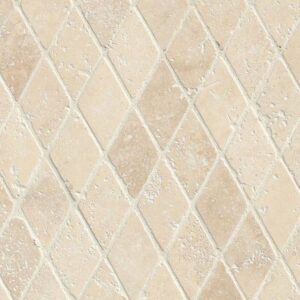 Durango Cream 2 Inch Rhomboids Tumbled In 12x12 Mesh