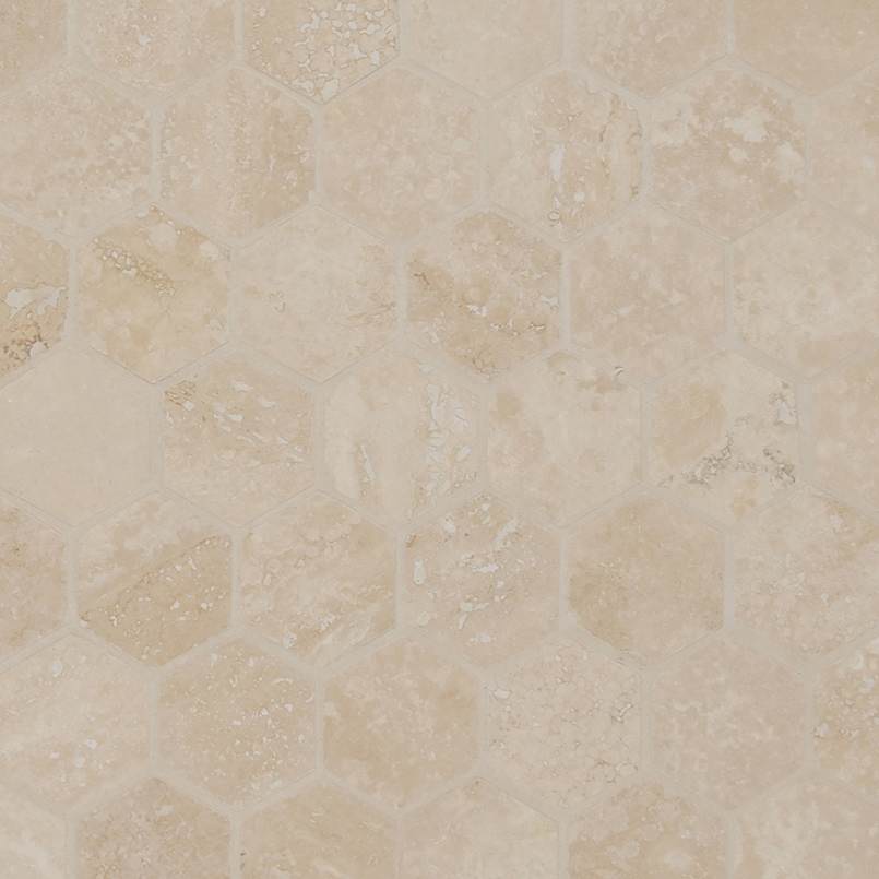Durango Cream 2inch Hexagon Honed And Filled